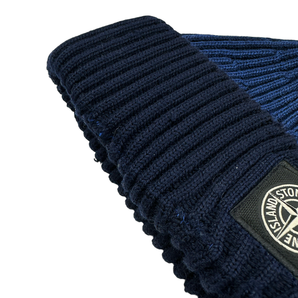 Stone Island 2014 Blue Two Tone Ribbed Beanie