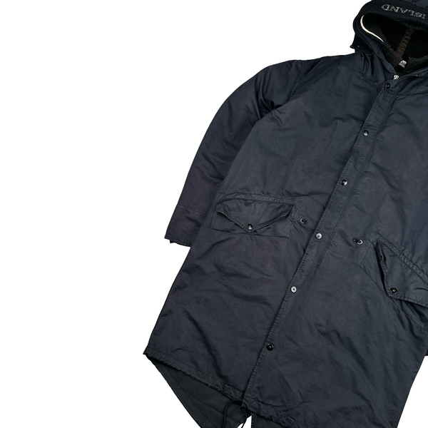 Stone Island 2007 Black David TC Dutch Liner Spellout Hood Long