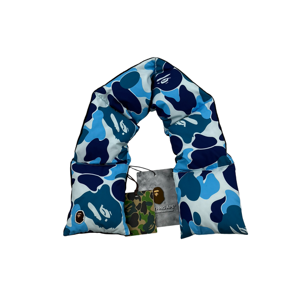 BAPE Blue Down Filled Camo Scarf