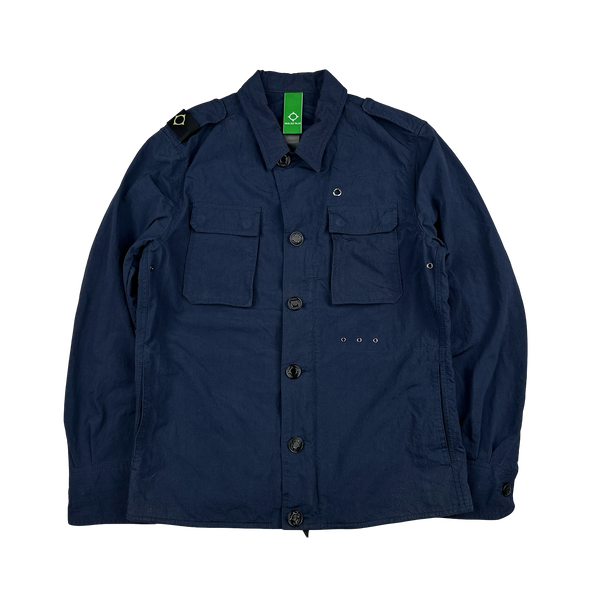 Ma Strum Navy Multipocket Buttoned Overshirt - Small