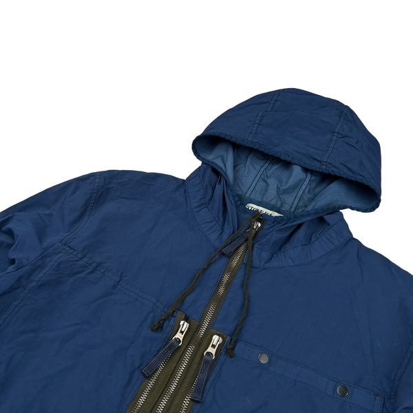 Stone Island 2010 Blue Resin Treated Nylon Jacket - Large