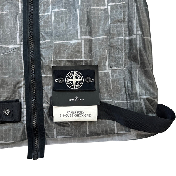 Stone Island Paper Poly House Check Grid Vest Jacket - Large
