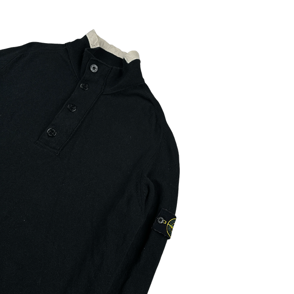Stone Island 2006 Black Piped Cuff Pullover Jumper - Large