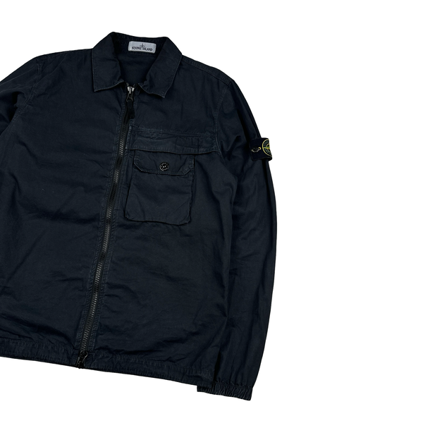Stone Island 2020 Black Zipped Cotton Overshirt - Medium