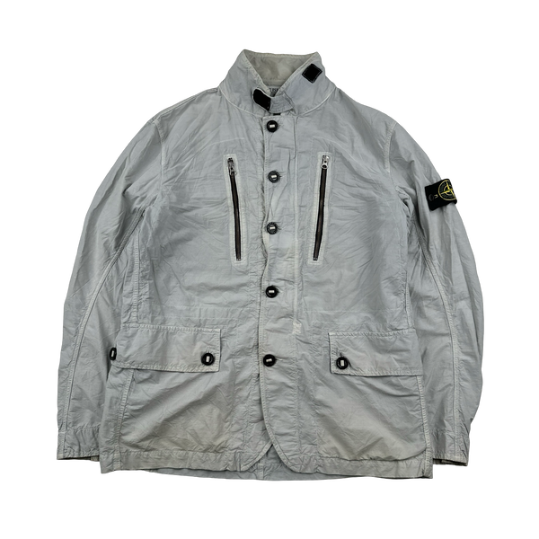 Stone Island 2010 Ice Blue Poly Cotton Field Jacket - XL