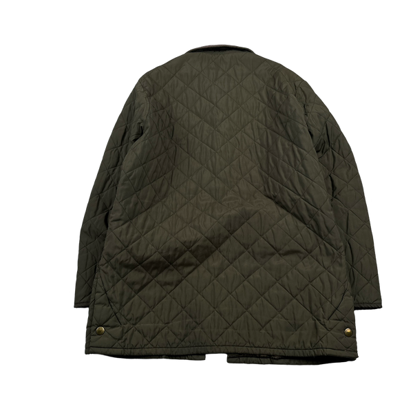 Barbour Khaki Diamond Quilted Shooting Jacket - Large