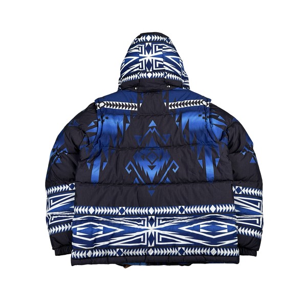 Ralph Lauren Blue Pattern Down Filled Puffer Jacket - Medium