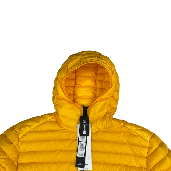 Stone Island Yellow Loom Woven R Nylon Down TC Puffer - XL