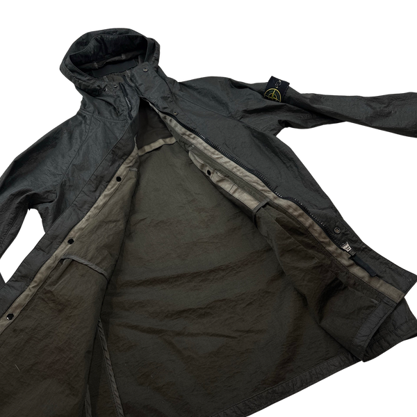 Stone Island 2011 Black Nylon Membrana Hooded Parka Jacket - Medium