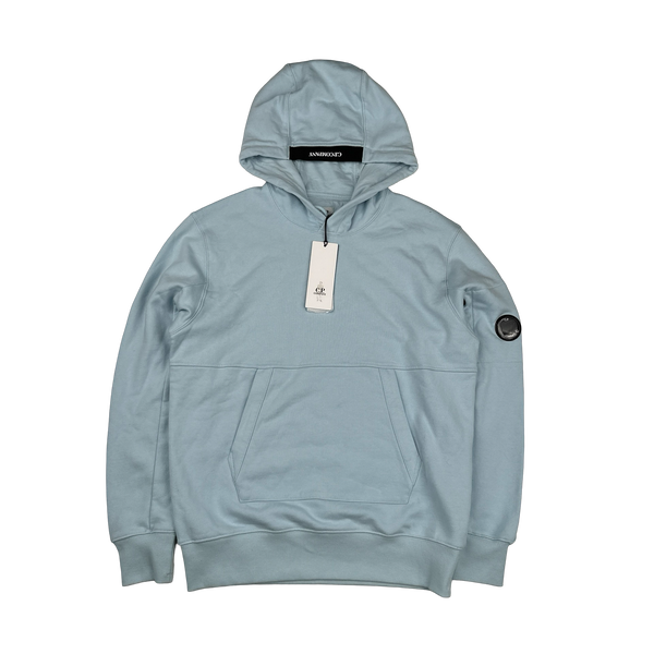 CP Company Baby Blue Cotton Lens Viewer Pullover Hoodie - Small