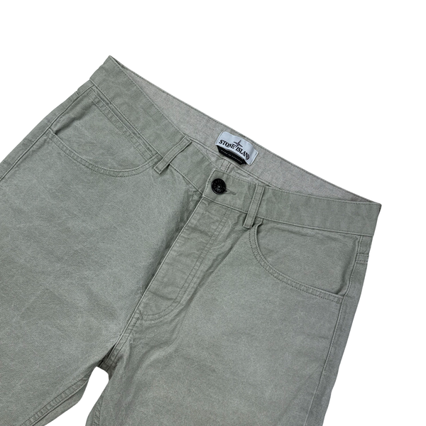 Stone Island Light Grey Panama Placcato Denim Jeans - Medium