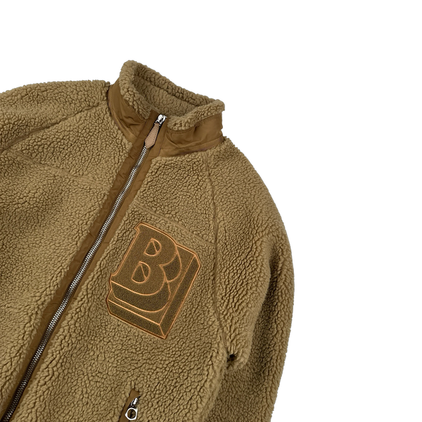 Burberry Emblem Teddy Fleece Zipped Jumper - Small
