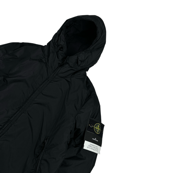 Stone Island 2024 Black Crinkle R-NY Primaloft Jacket - Medium