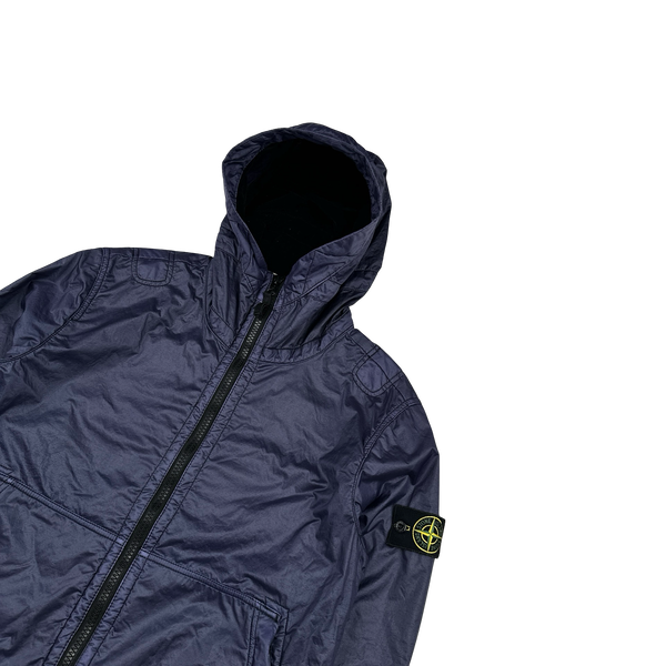 Stone Island 2018 Navy Lamy Flock Hooded Jacket - Medium