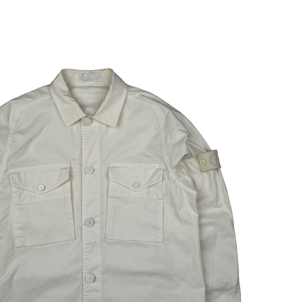 Stone Island 2020 White Thick Cotton Ghost Piece Overshirt - Medium
