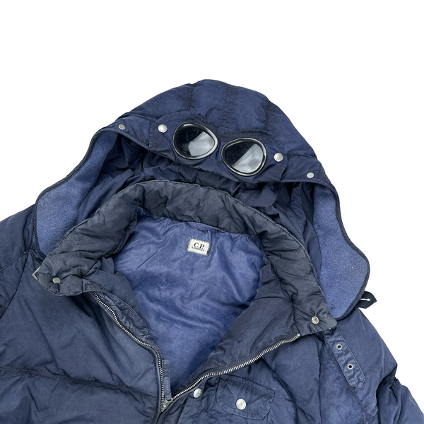 CP Company Blue Down Filled Frosted Nylon Puffer Jacket - Large