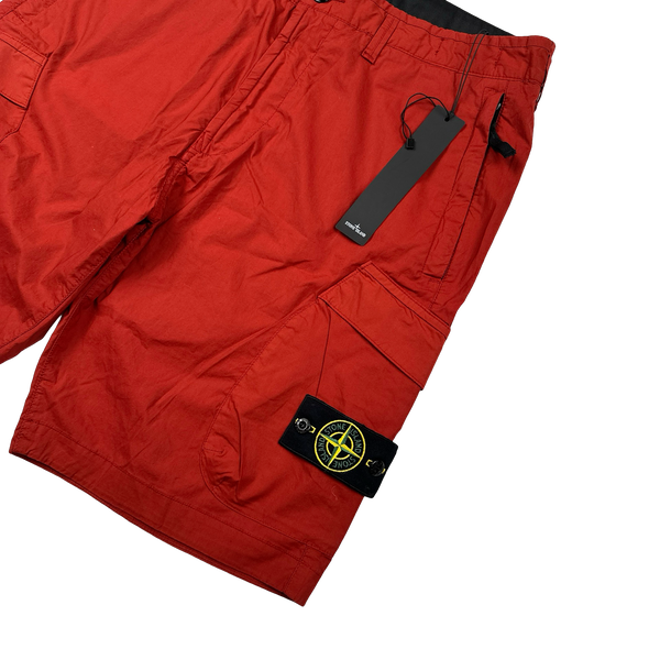 Stone Island 2019 Red Cotton Cargo Shorts - 34"