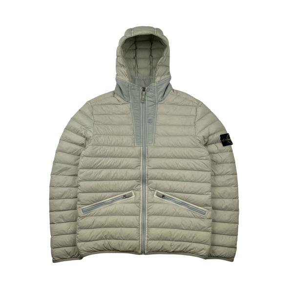Stone Island 2019 Cream Loom Woven Down Puffer Jacket - Medium