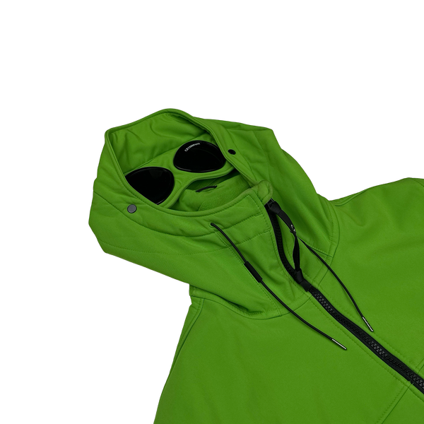 CP Company Green Fleece Lined Soft Shell Goggle Jacket - Small