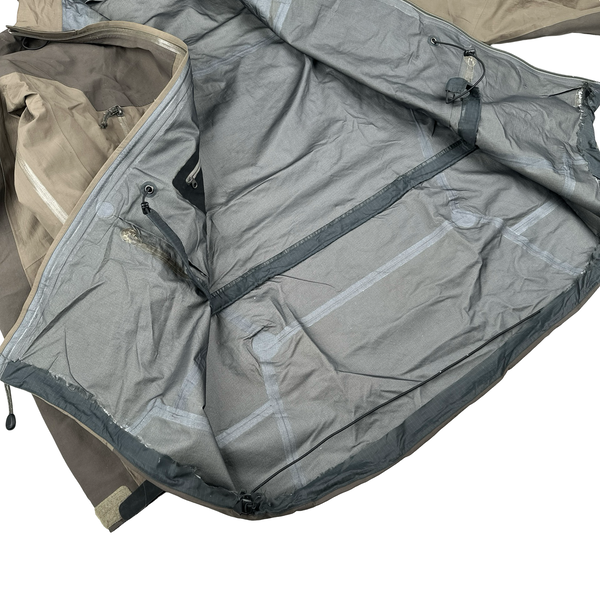 Arcteryx Brown Two Tone Gore-tex Pro Zipped Hooded Jacket - Large
