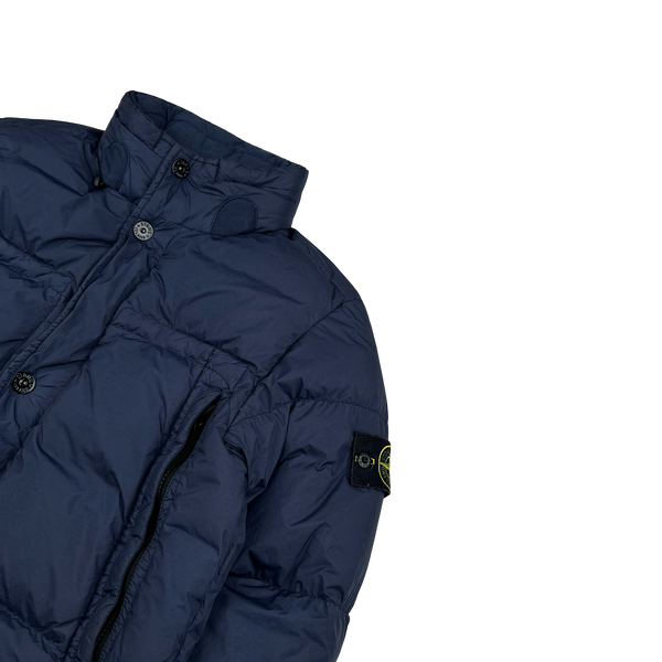 Stone Island 2020 Navy Crinkle Puffer Jacket - Small