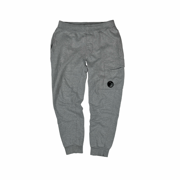 CP Company Grey Cotton Lens View Joggers - Small