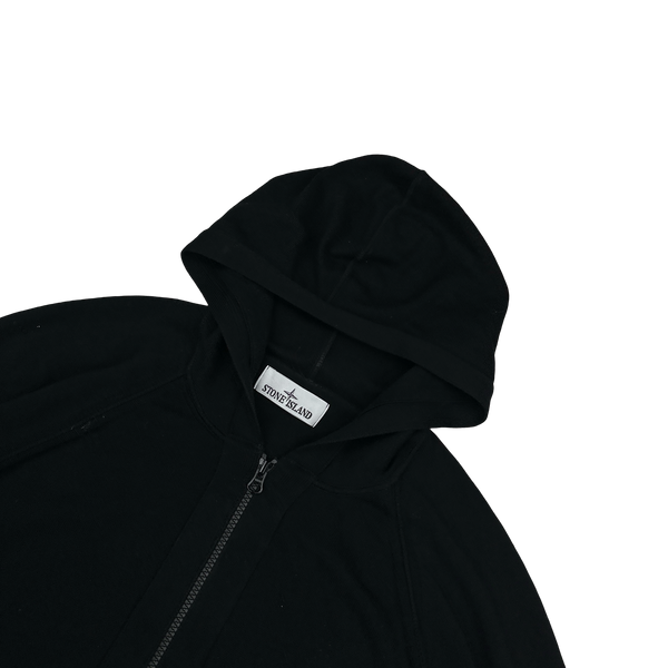 Stone Island 2024 Black Knit Zipped Hoodie - XL
