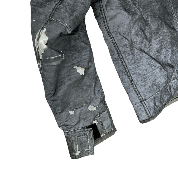 Stone Island Silver Liquid Reflective Fleece Lined Jacket - XL