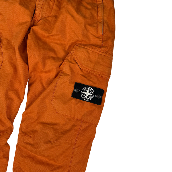 Stone Island 2019 Orange Reflective Weave Cargo Trousers - 30"