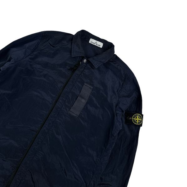 Stone Island 2017 Navy Nylon Metal Shimmer Overshirt - Medium