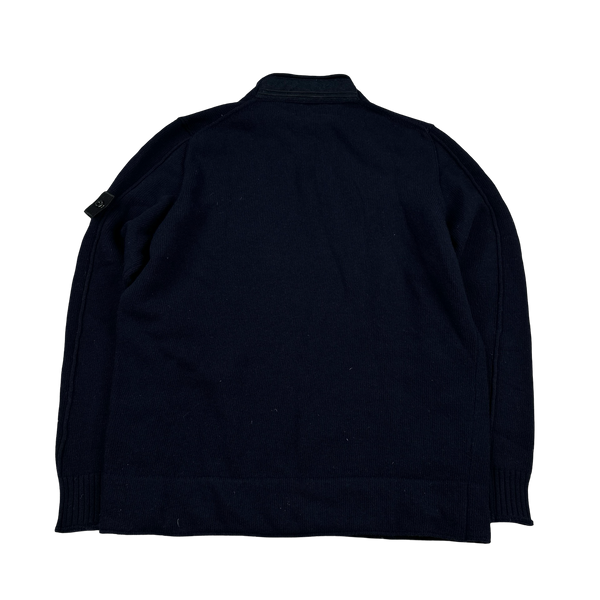 Stone Island 2013 Navy Wool Knit Mock Neck Jumper - Large