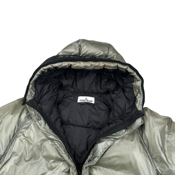 Stone Island Grey Pertex Quantum Y Down Puffer Jacket - Medium
