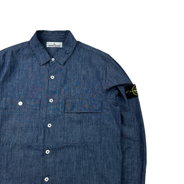 Stone Island 2017 Indigo Buttoned Shirt - Large
