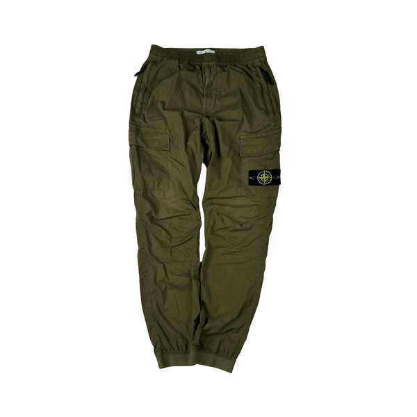 Stone Island 2021 Khaki Regular Tapered Cargo Trousers - 30"