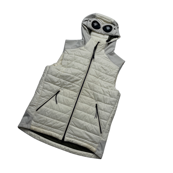 CP Company White Down Shell Goggle Gilet - Small