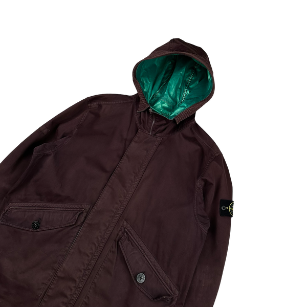 Stone Island 2015 Reversible Green Spaceman Raso Gommato Jacket - Large
