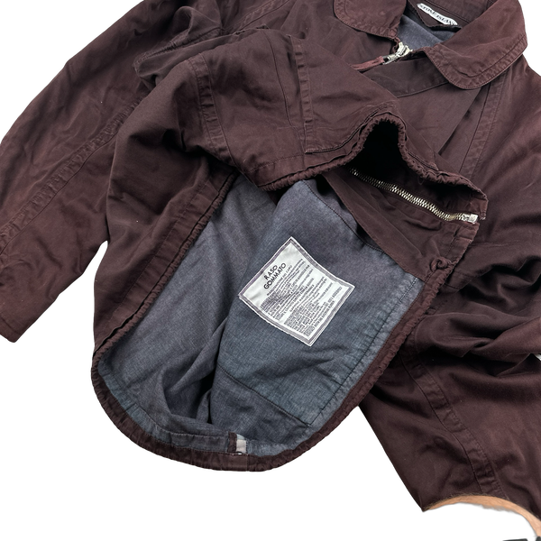 Stone Island 1996 Burgundy Raso Gommato Vintage Jacket - Large