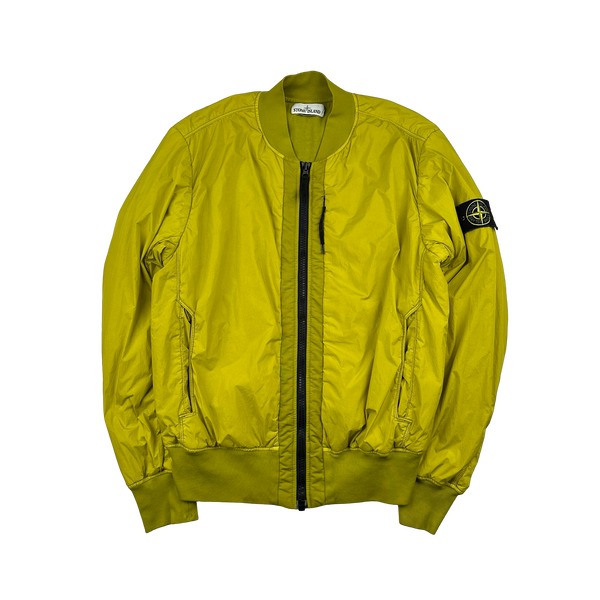 Stone Island 2017 Yellow Garment Dyed Crinkle Reps Jacket - Medium