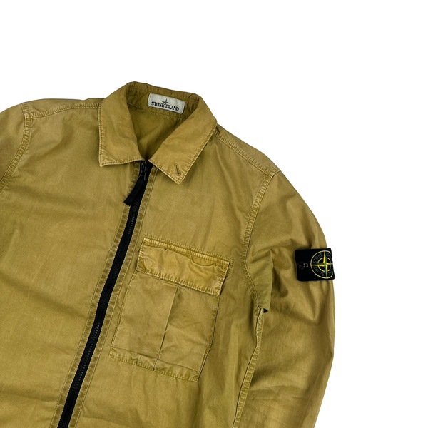 Stone Island 2019 Yellow Brushed Cotton Overshirt - Small