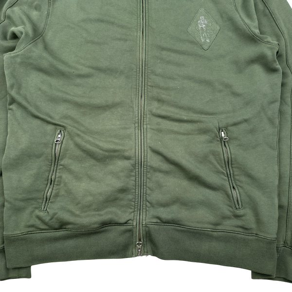 CP Company Green Cotton Zipped High Neck Jumper - XXL