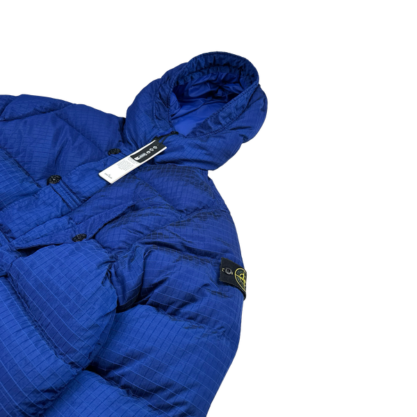 Stone Island 2023 Blue Nylon Metal Macro Riptstop Econyl Regenerated Nylon Down TC Jacket - Medium