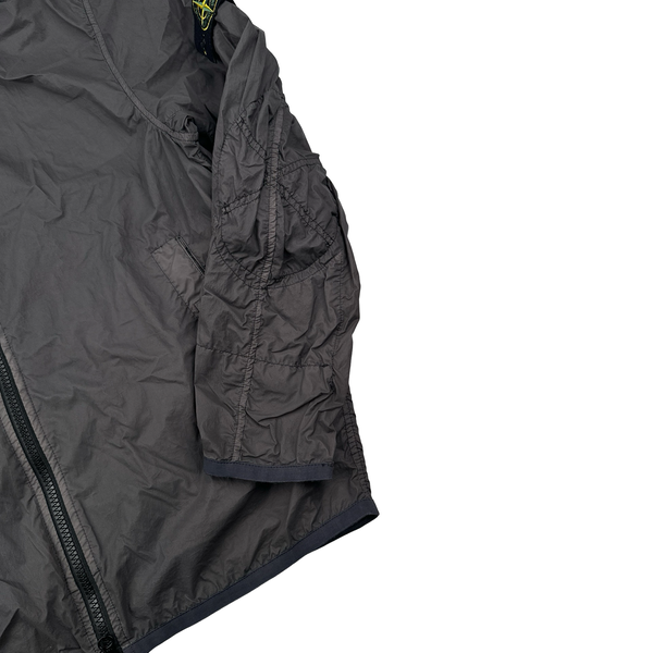 Stone Island Grey Lamy Velour Hooded Jacket - Large