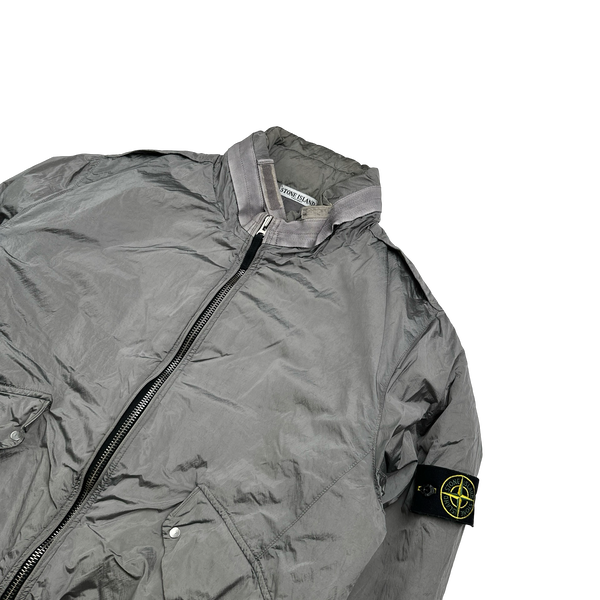 Stone Island 2008 Silver Nylon Metal Quilted Jacket - XXL