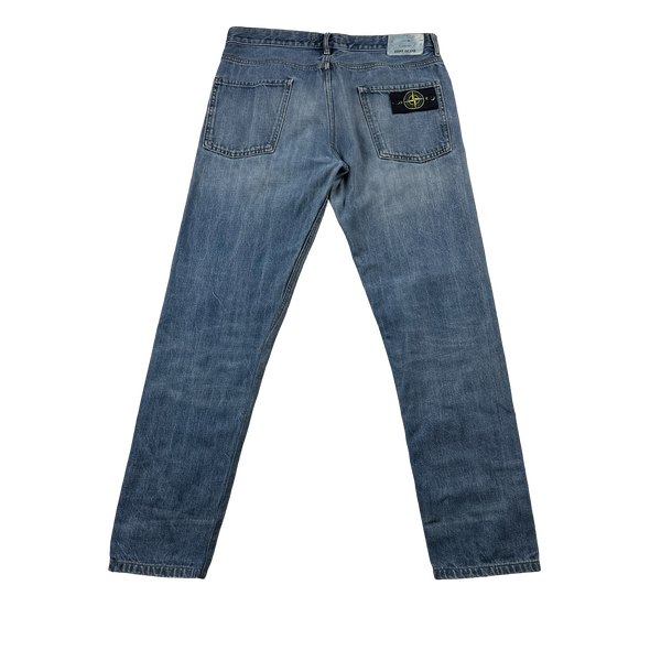 Stone Island Regular Fit Light Wash Denim Jeans - 33"