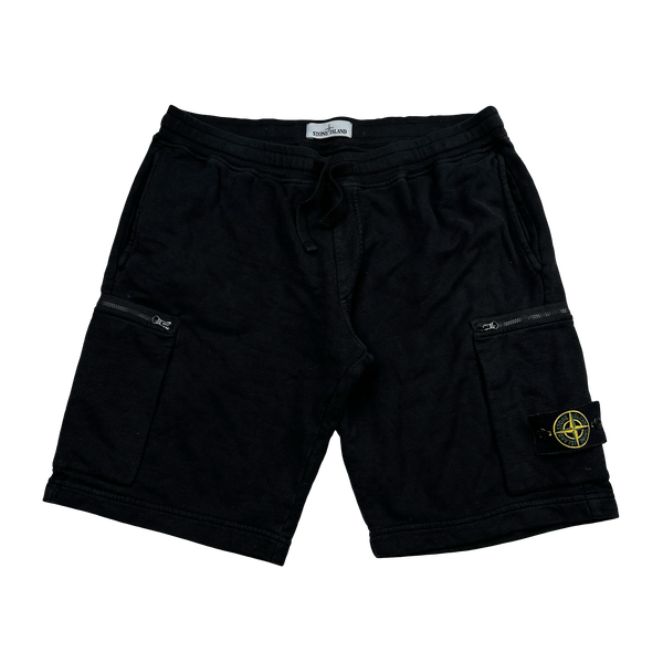Stone Island 2017 Black Cotton Cargo Shorts - XL