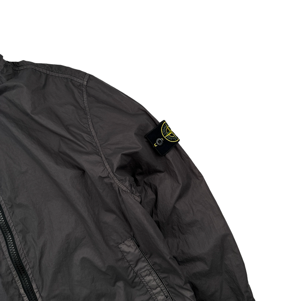 Stone Island 2019 Grey Lamy Velour Hooded Jacket - Large