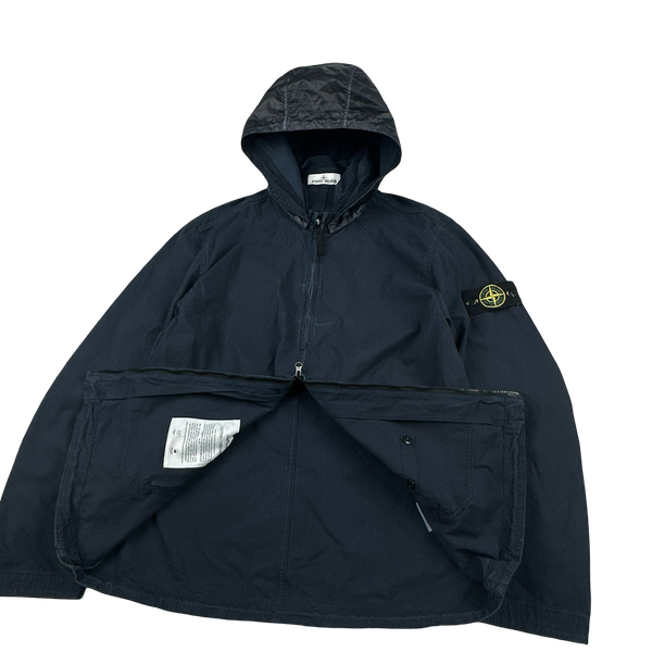 Stone Island 2021 Navy Cotton Cordura Hooded Jacket - XL