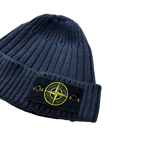 Stone Island 2012 Blue Wool Badge Beanie Hat