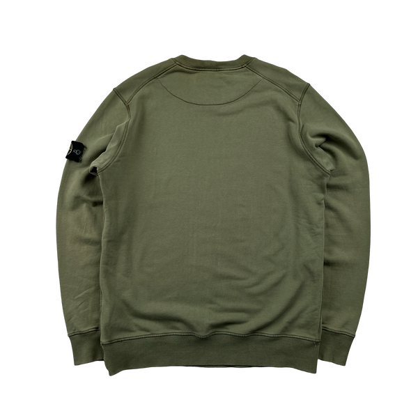 Stone Island 2020 Olive Green Crewneck Sweatshirt - Large