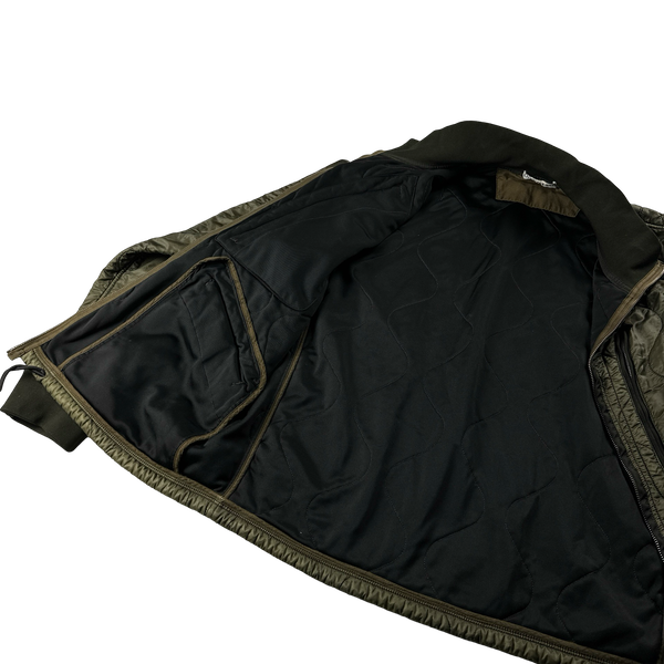 Stone Island Khaki Green 2007 Quilted Padded Bomber Jacket - XXL